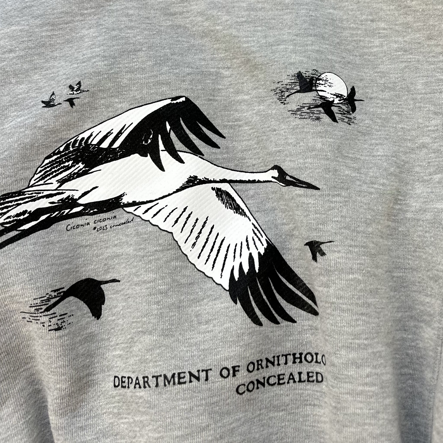 MIGRATING BIRDS CREWNECK SWEATSHIRT - LIGHT GREY