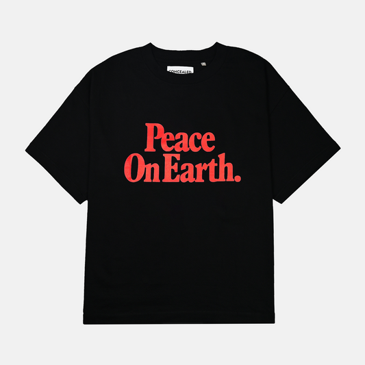 PEACE ON EARTH T-SHIRT - BLACK