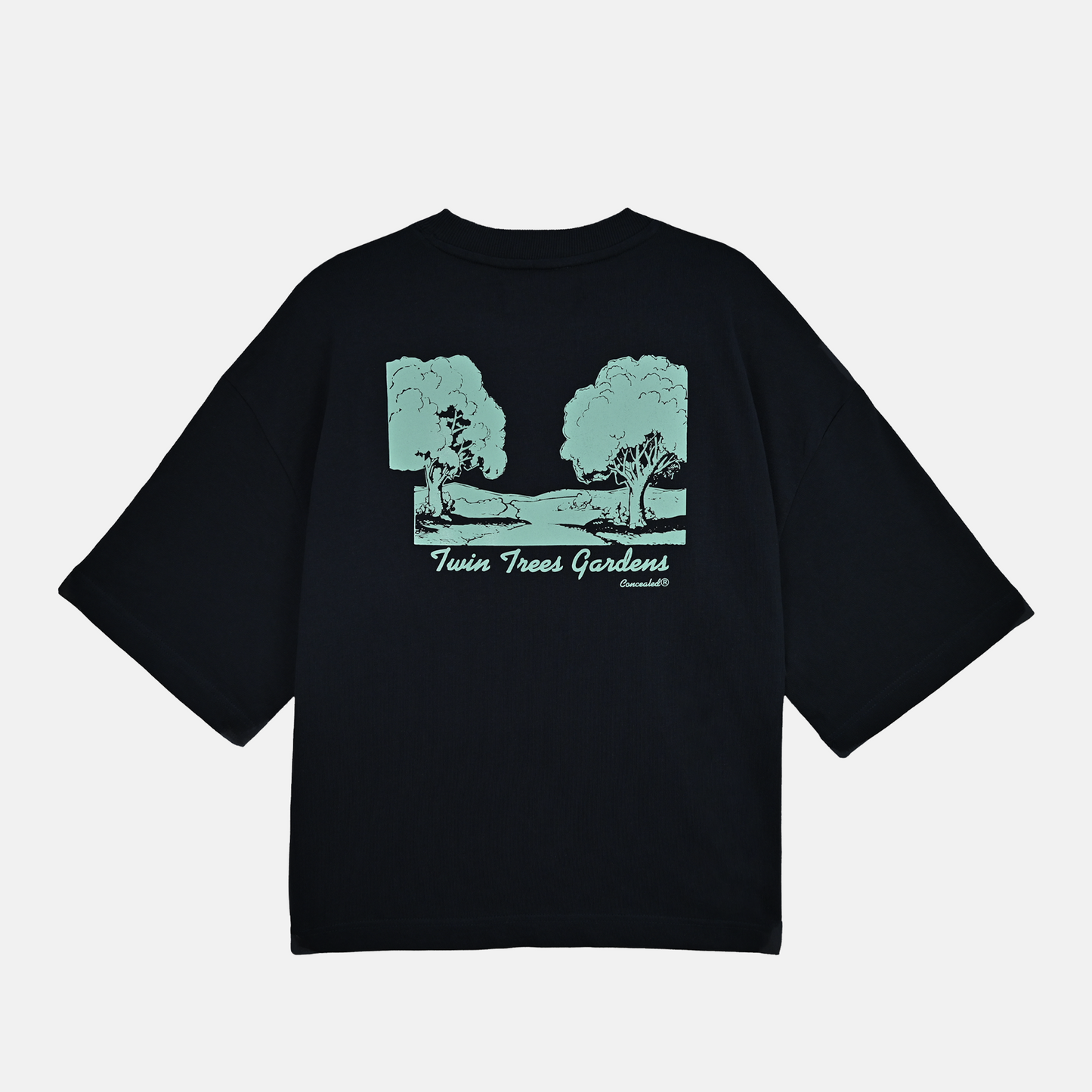 TWIN TREES GARDENS T-SHIRT - BLACK