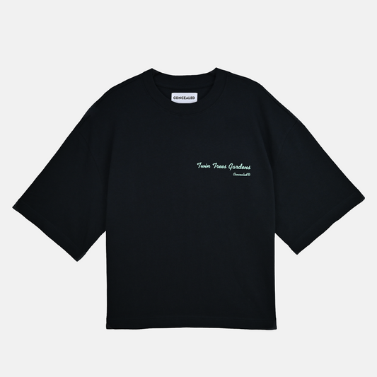 TWIN TREES GARDENS T-SHIRT - BLACK